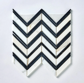 Calacatta Noir Grand Chevron Marble Mosaic Honed- 1 piece